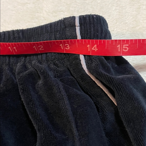 Sweatscdo Black Velour Pants with Gray Piping - Picture 5 of 9